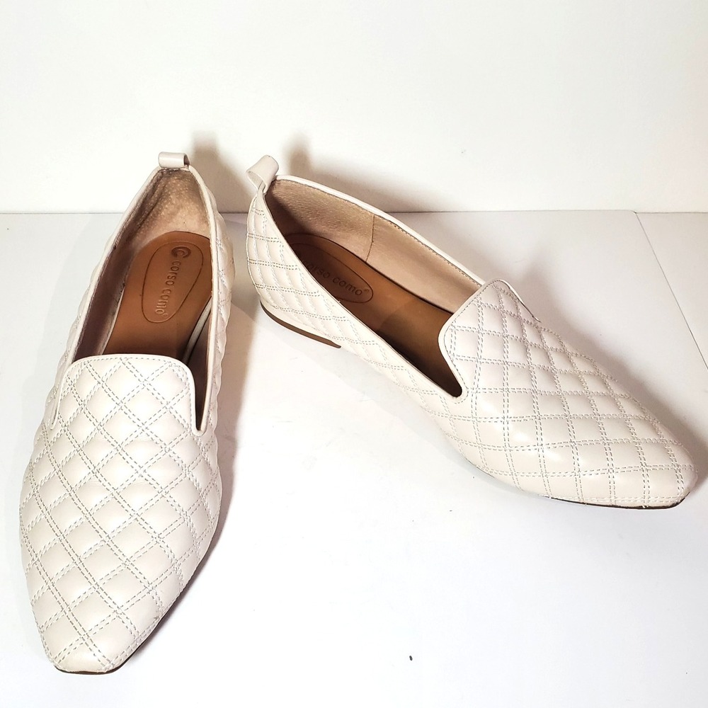 Corso Como Alanea Tapioca Quilted‎ Leather Loafers Flats Size US 10M - Picture 2 of 16